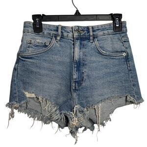 ZARA High Rise Denim Blue Shorts